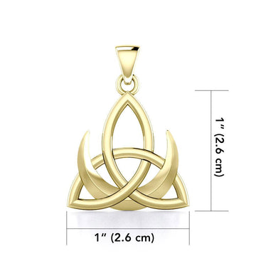 Crescent Moon with Celtic Trinity Solid Gold Pendant GPD5667 - Jewelry